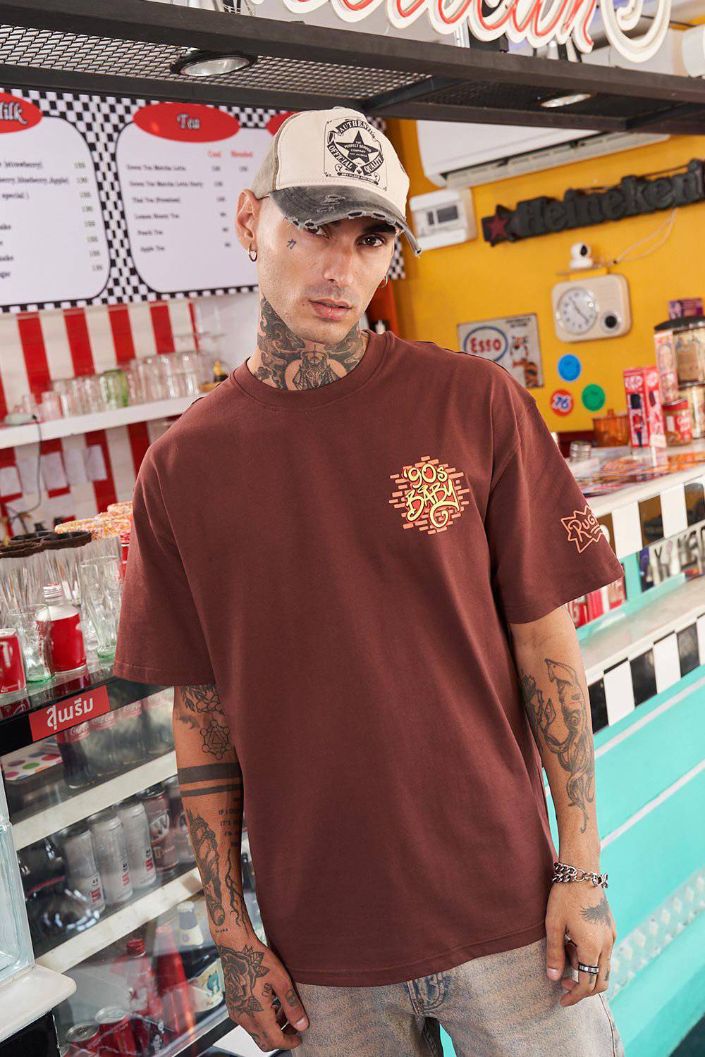 90's Brown Oversized T-Shirt - BonkersCorner