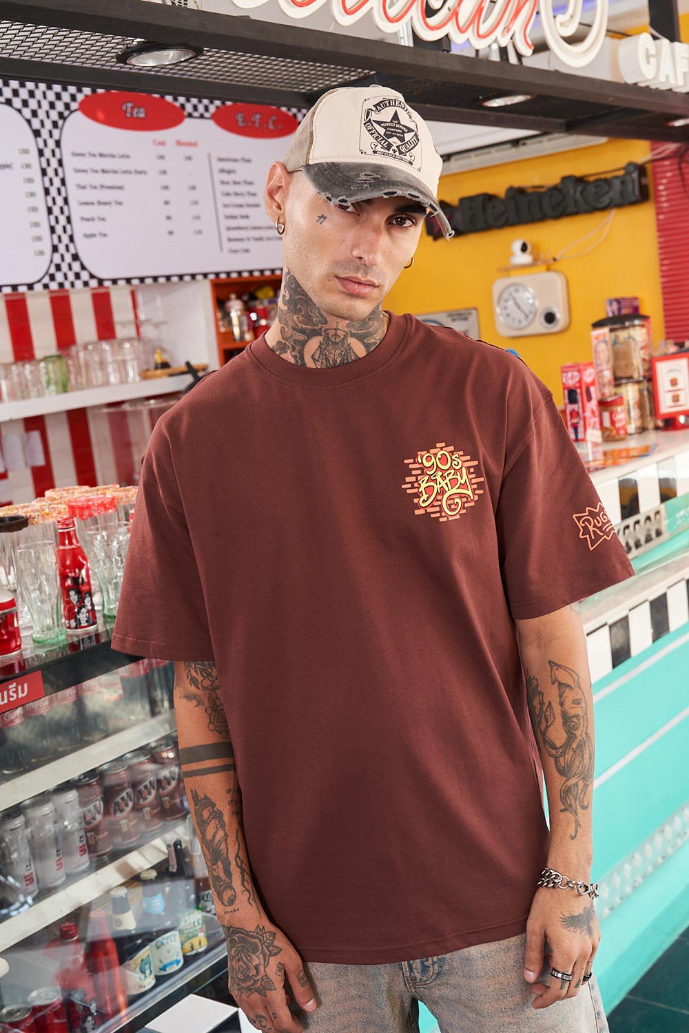 90's Brown Oversized T-Shirt - BonkersCorner