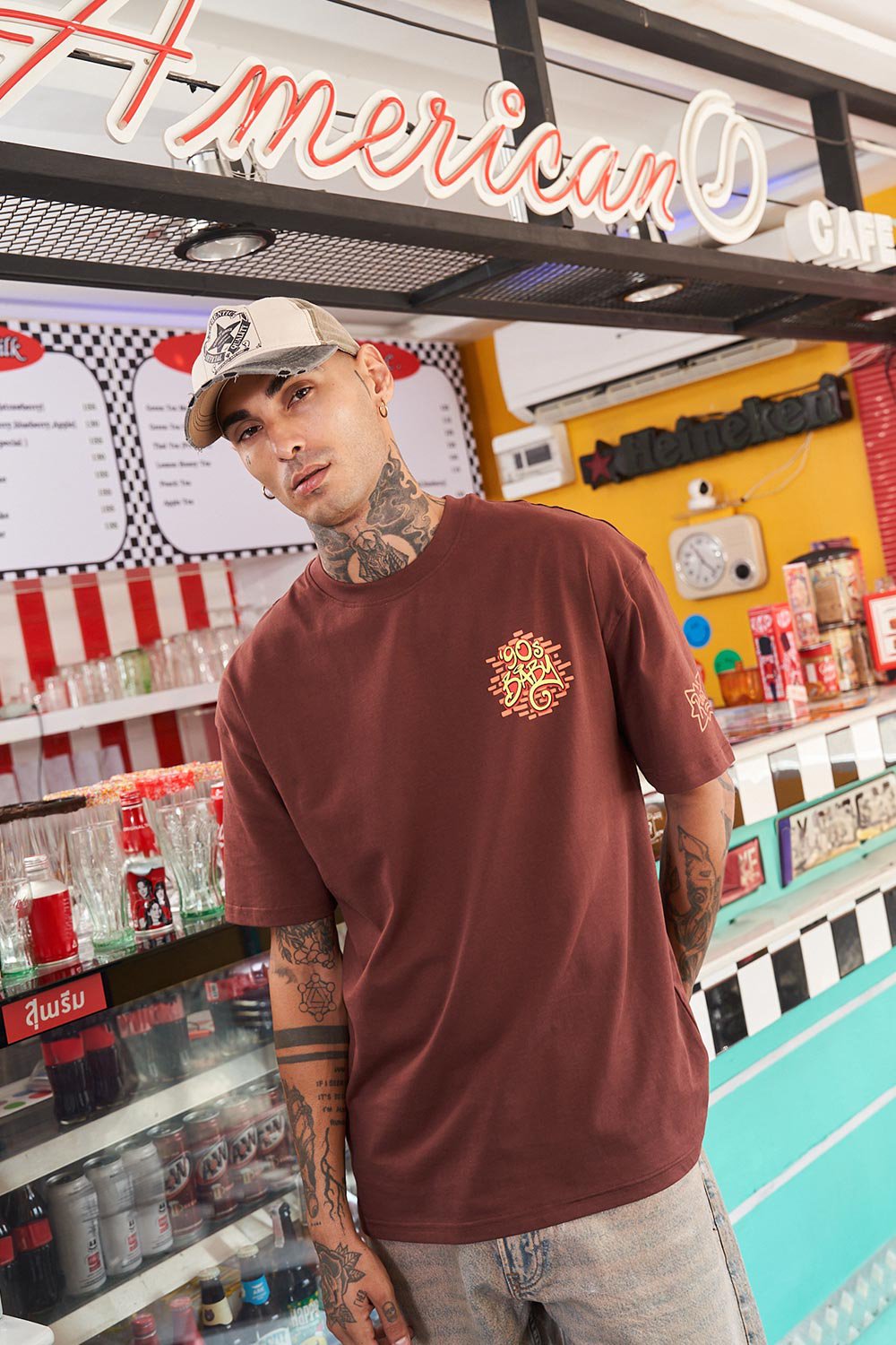 90's Brown Oversized T-Shirt - BonkersCorner