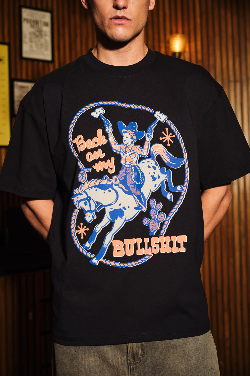 Back On My Bullshit Black Oversized T-Shirt - BonkersCorner