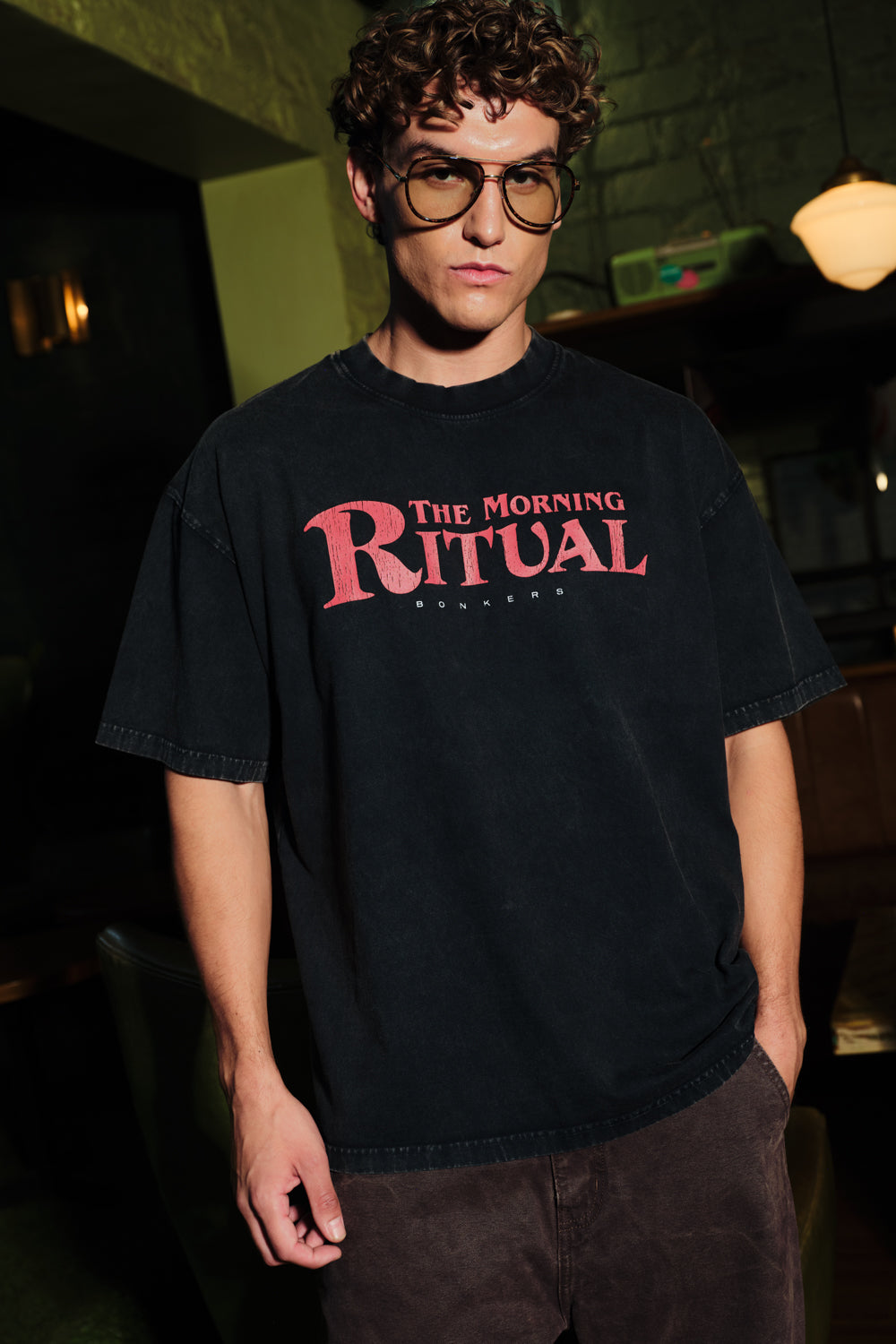 Brew It Right Faded Black Oversized T-shirt - BonkersCorner