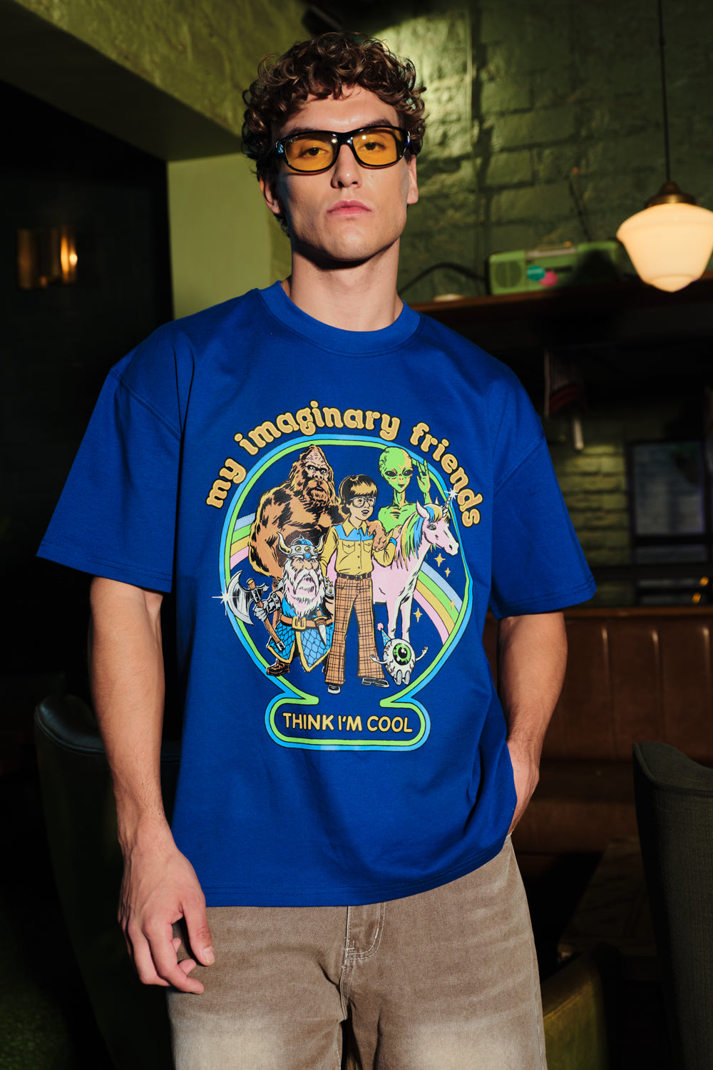 Imaginary Friends Blue Oversized T-Shirt - BonkersCorner