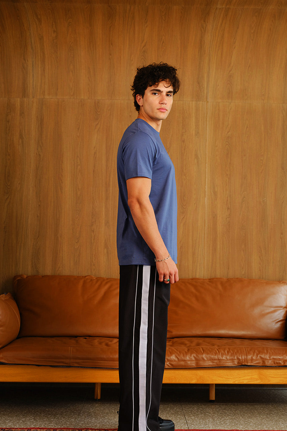 Black Tape Wide Leg Joggers - BonkersCorner