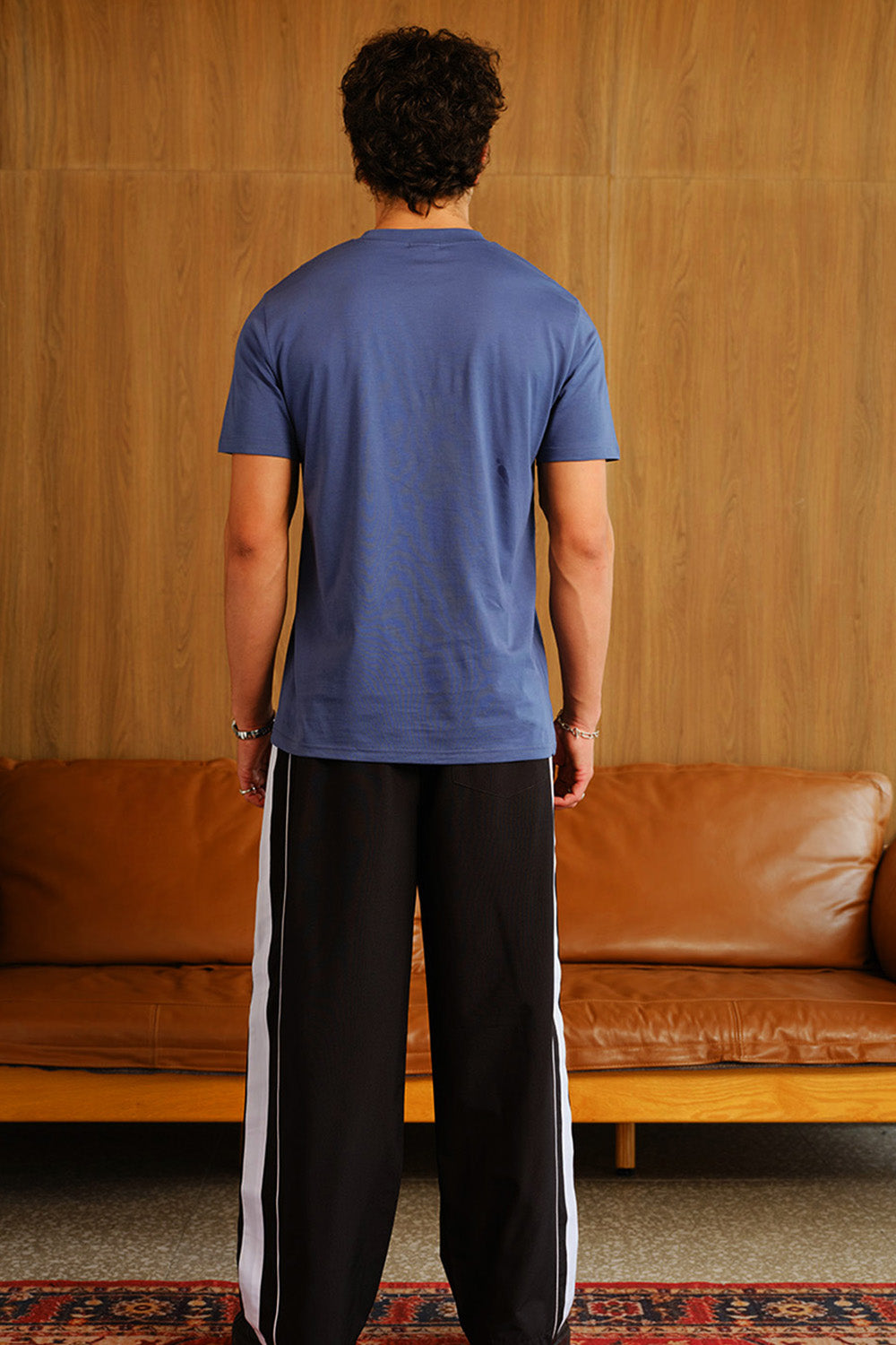 Black Tape Wide Leg Joggers - BonkersCorner