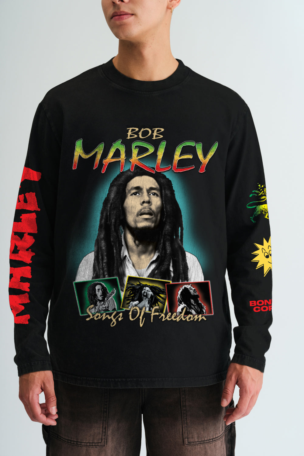 Bob Marley Songs Of Freedom Full Sleeves T-shirt - BonkersCorner