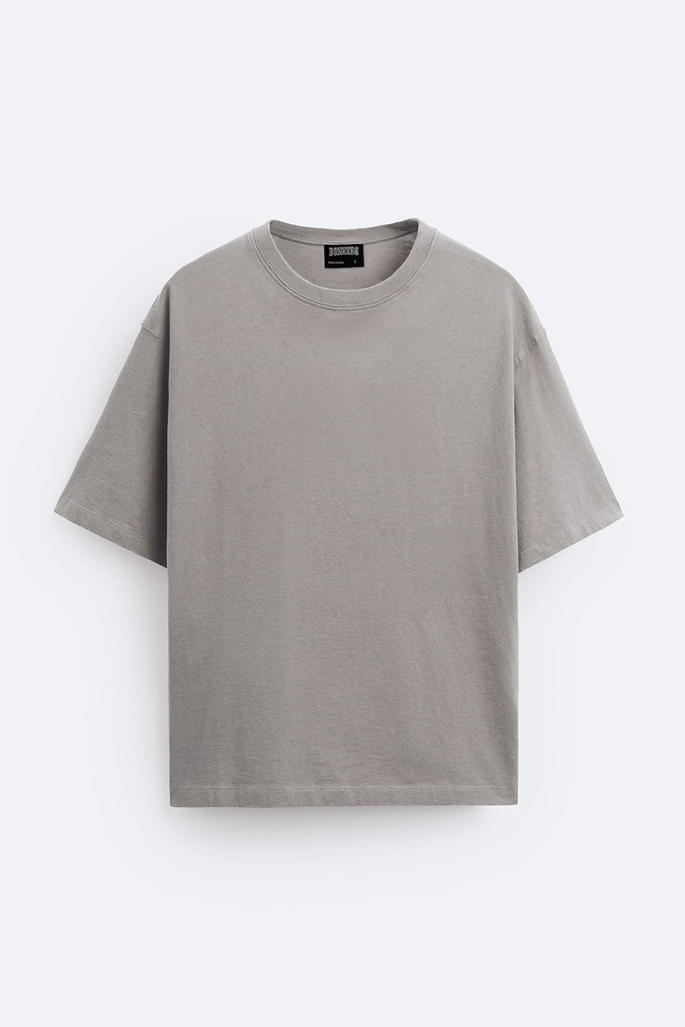 Solid Stone Grey Soft Jersey Oversized T-shirt - BonkersCorner