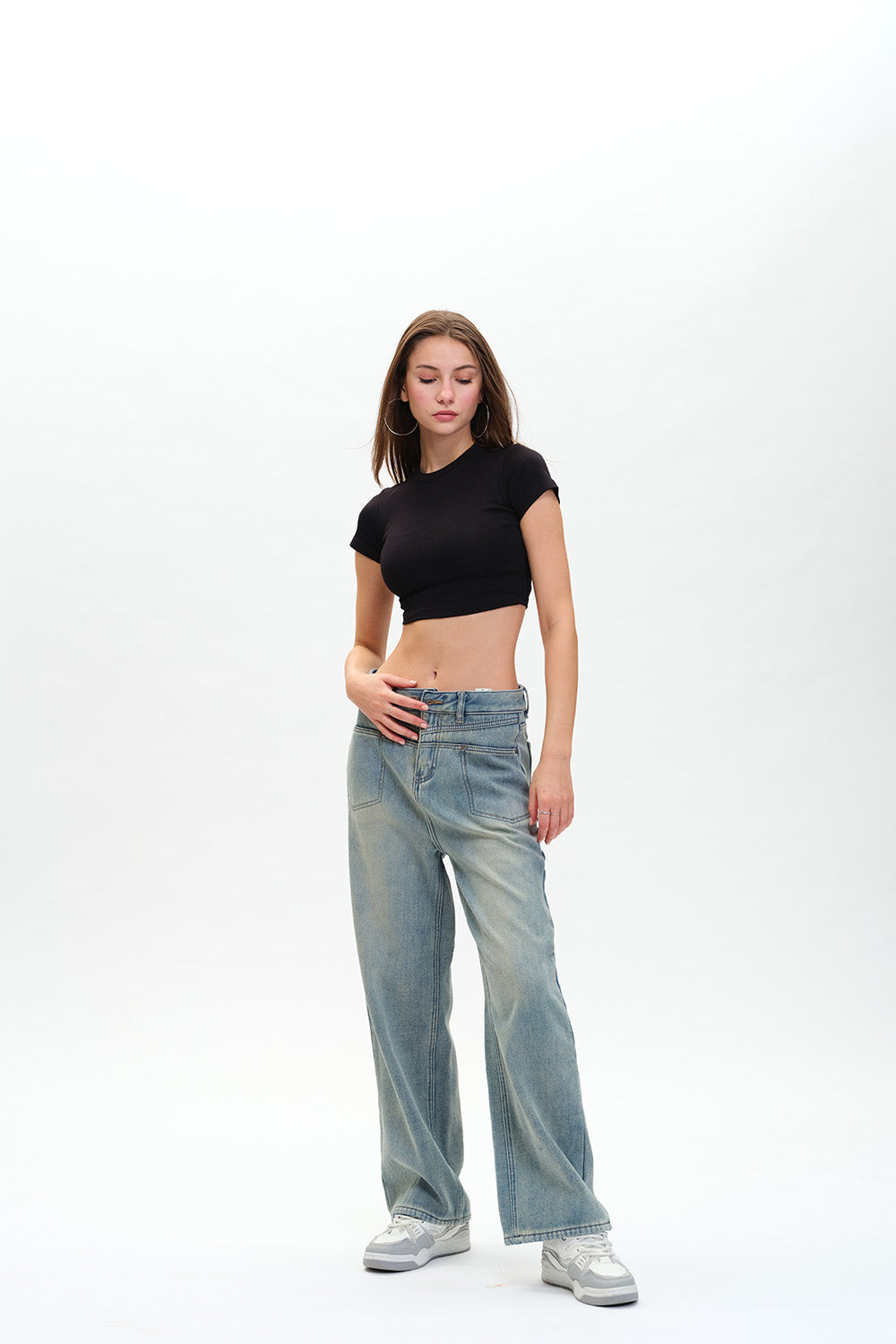 Black Ribbed Crop Top - BonkersCorner
