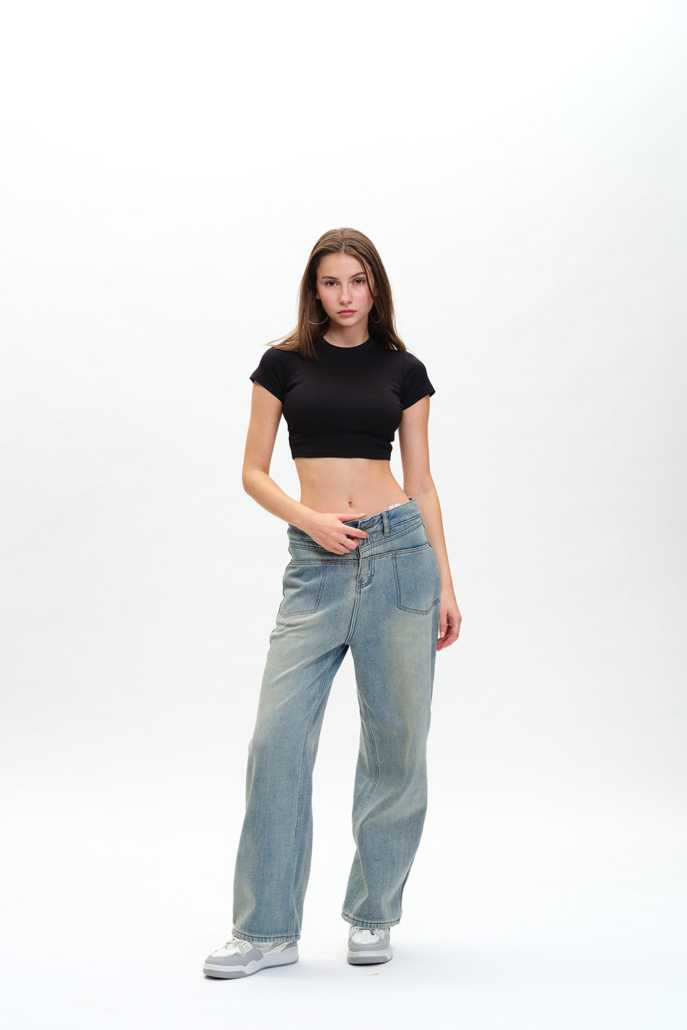 Black Ribbed Crop Top - BonkersCorner