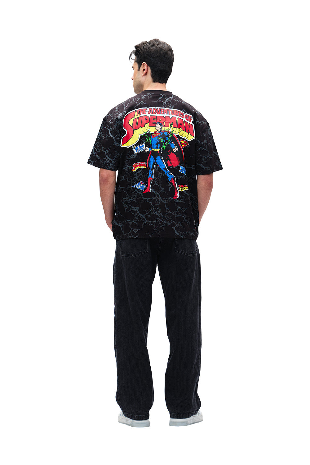 Action Out Of Comics Black Oversized T-shirt - BonkersCorner