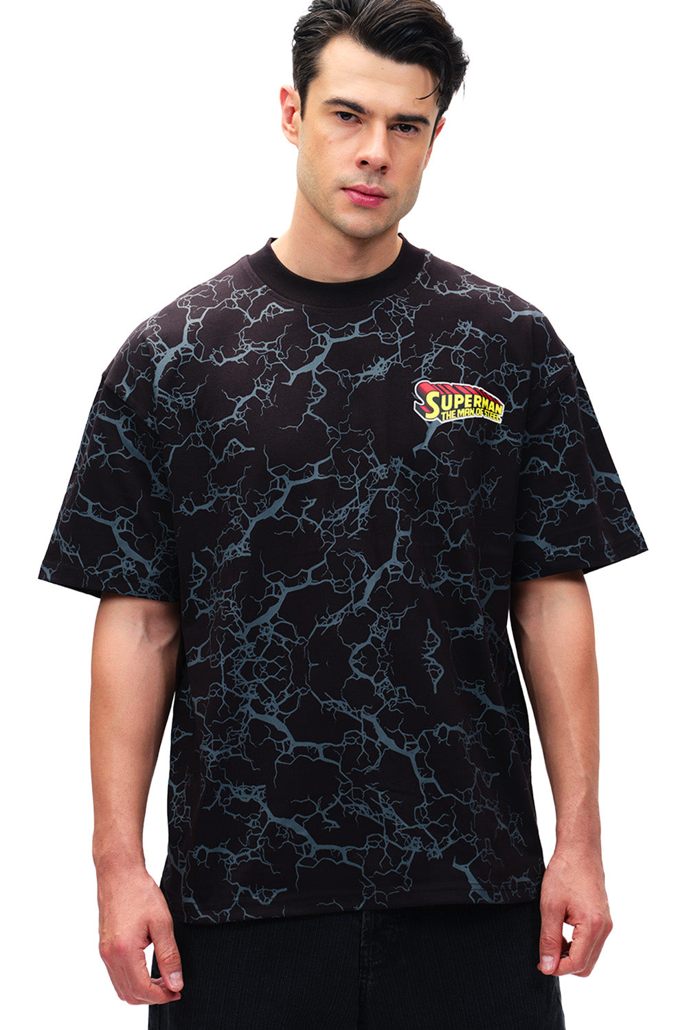Action Out Of Comics Black Oversized T-shirt - BonkersCorner