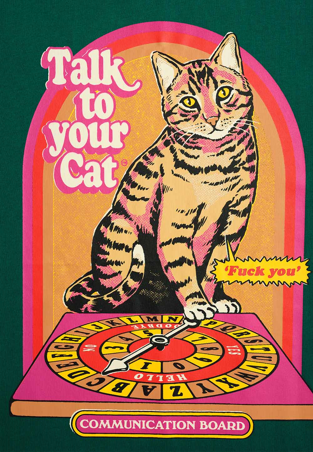 Talk To Your Cat Green Oversized T-Shirt - BonkersCorner