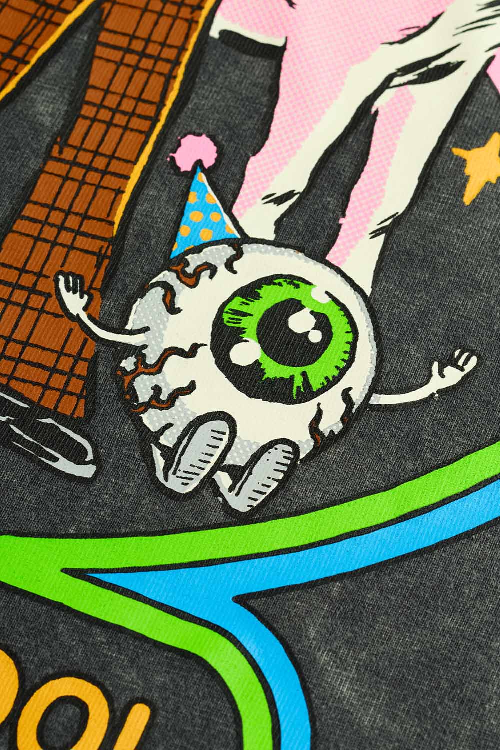 Imaginary Friends Faded Black Oversized T-Shirt - BonkersCorner