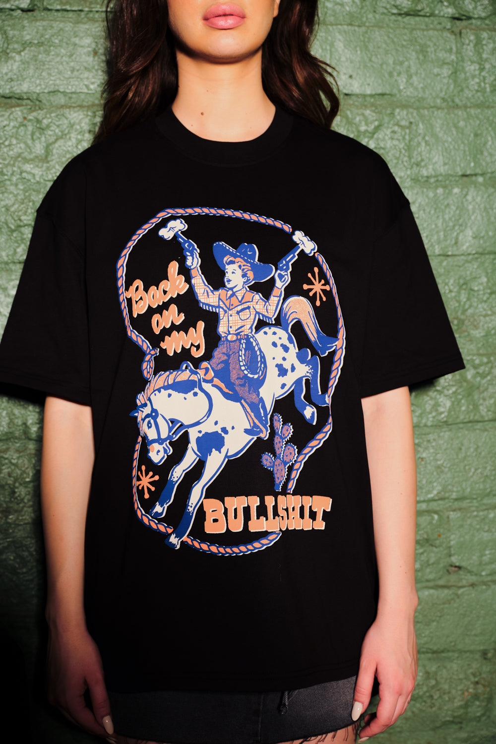 Back On My Bullshit Black Oversized T-Shirt - BonkersCorner