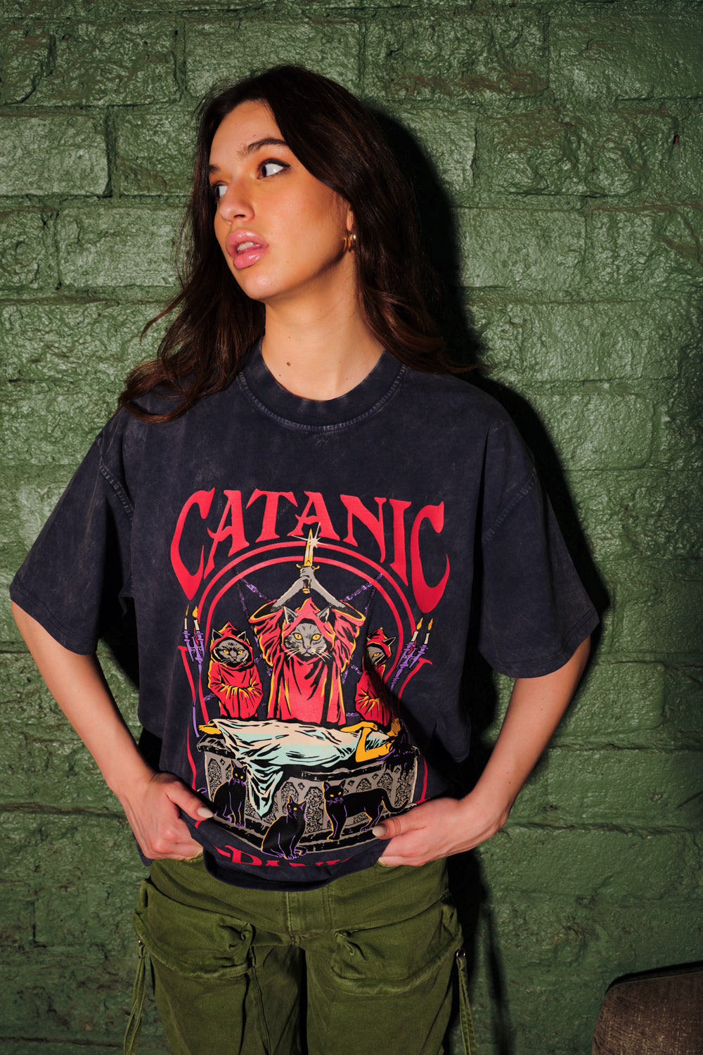 Catanic Oversized T-shirt - BonkersCorner