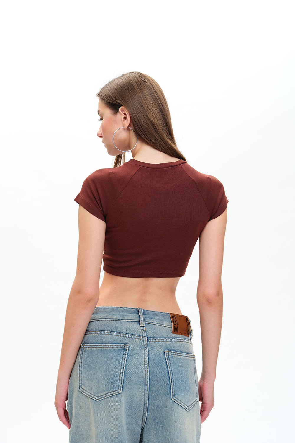 Brown Ribbed Heavyweight Baby Tee - BonkersCorner