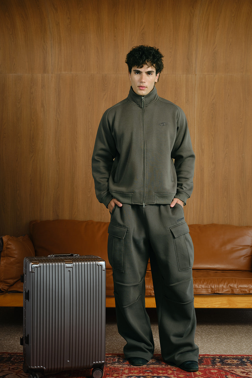 Charcoal High Neck Zipper Jacket - BonkersCorner