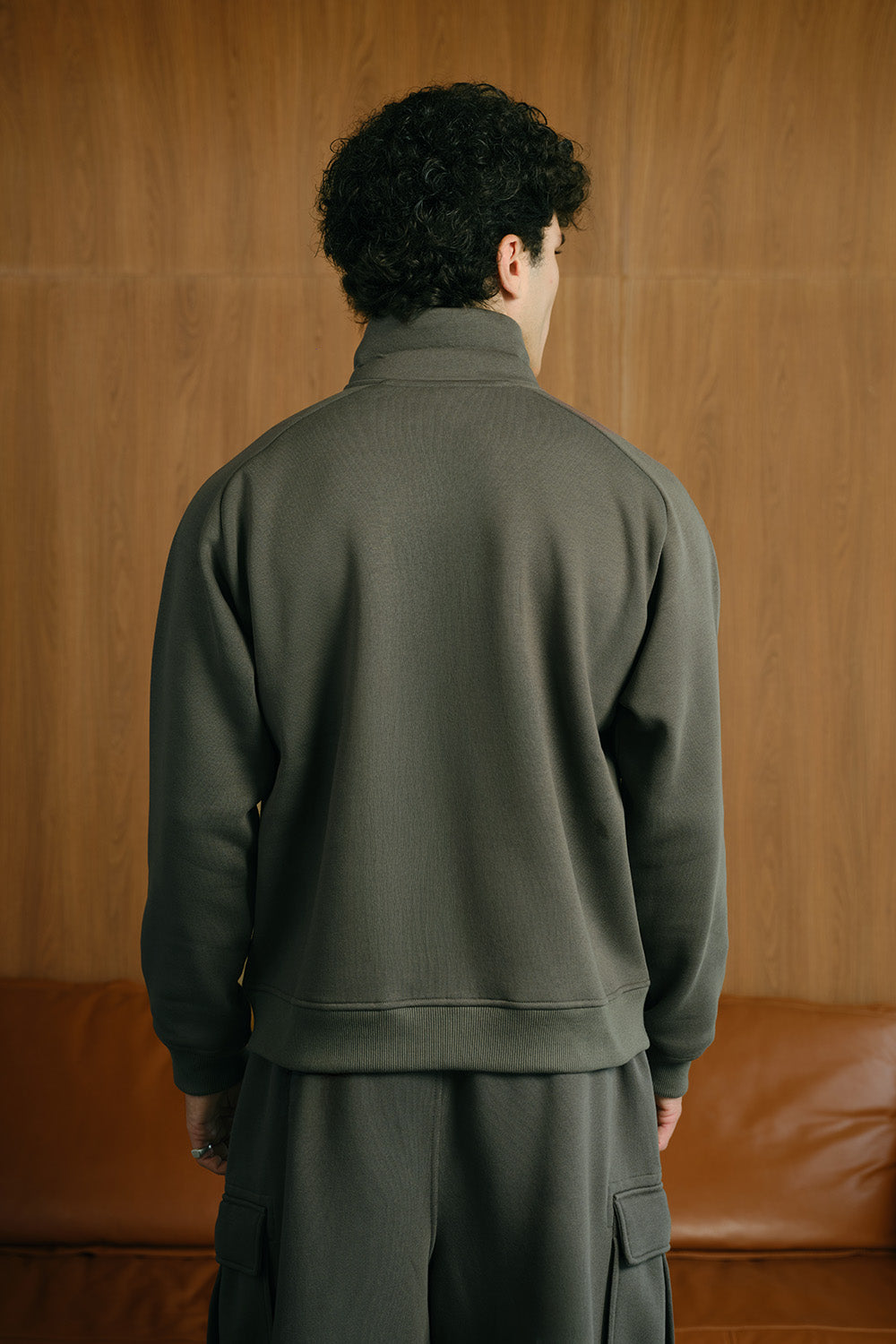 Charcoal High Neck Zipper Jacket - BonkersCorner