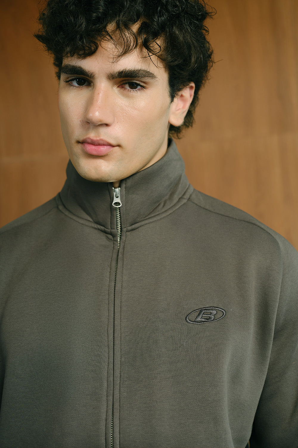 Charcoal High Neck Zipper Jacket - BonkersCorner