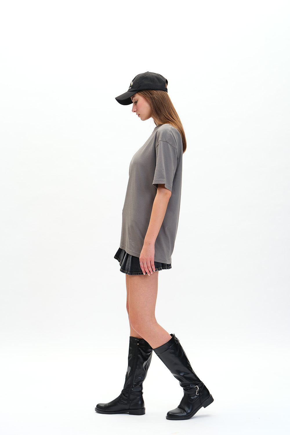 Solid Grey Soft Jersey Oversized T-shirt - BonkersCorner