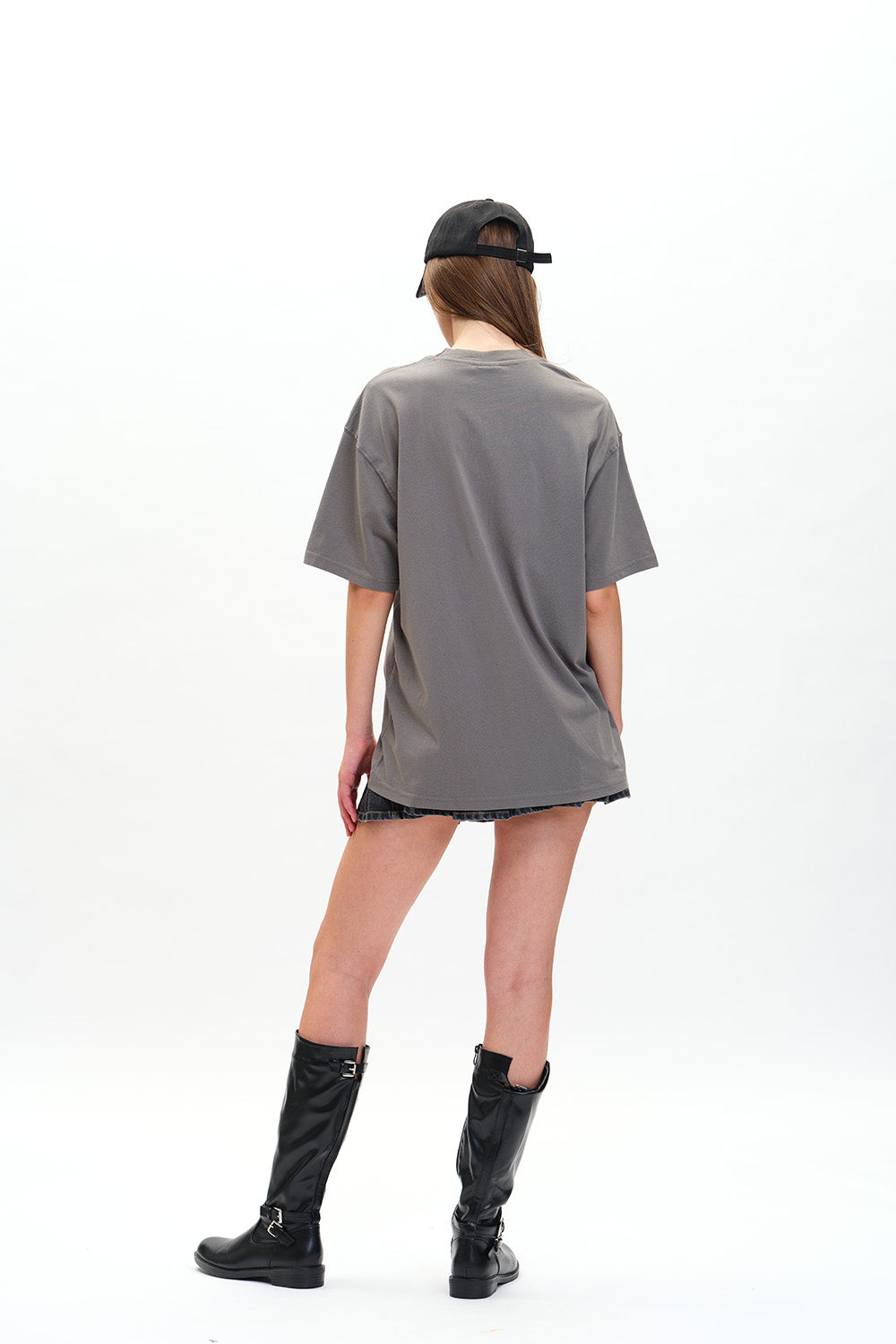 Solid Grey Soft Jersey Oversized T-shirt - BonkersCorner