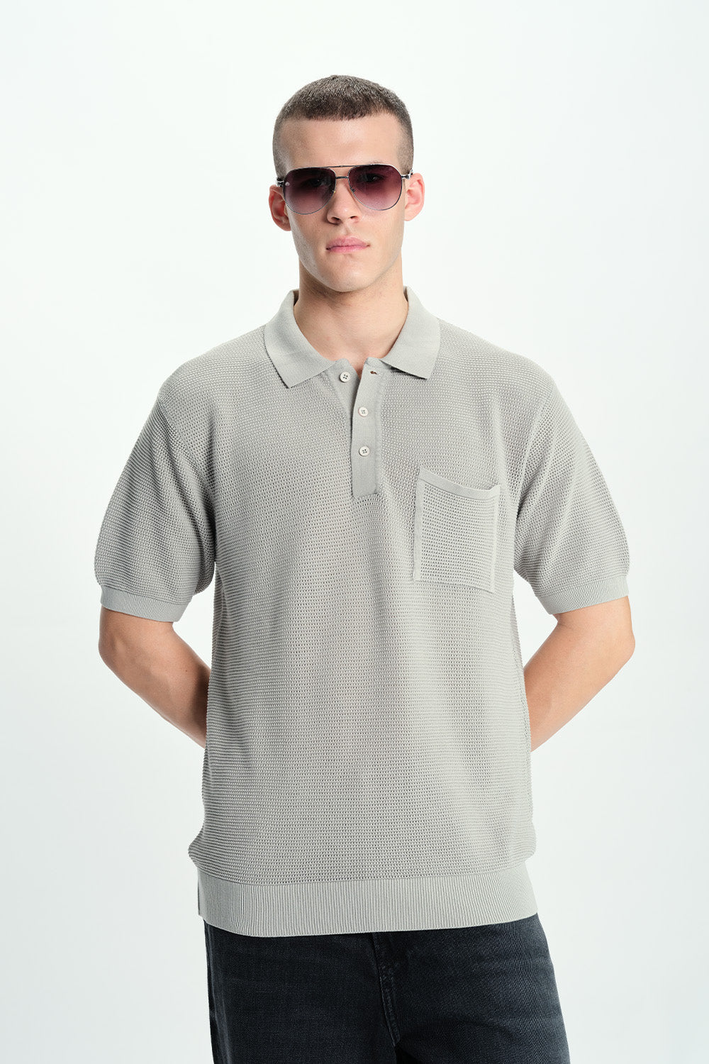Silver Lining Knit Premium Polo - BonkersCorner