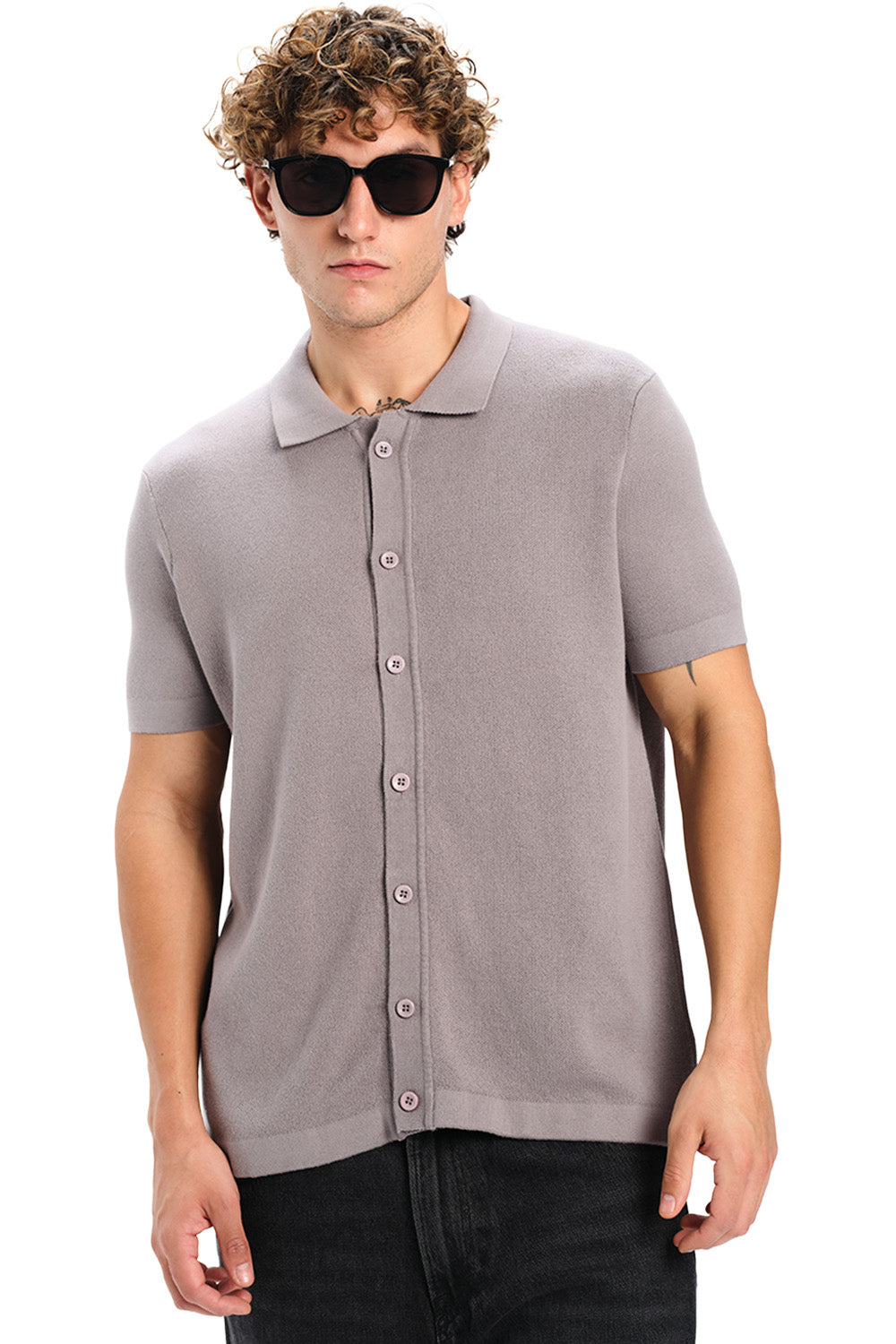 Grey Muse Casual Half Sleeve Shirt - BonkersCorner
