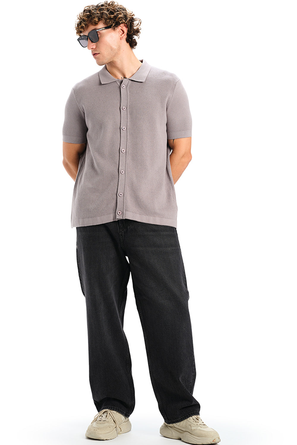 Grey Muse Casual Half Sleeve Shirt - BonkersCorner