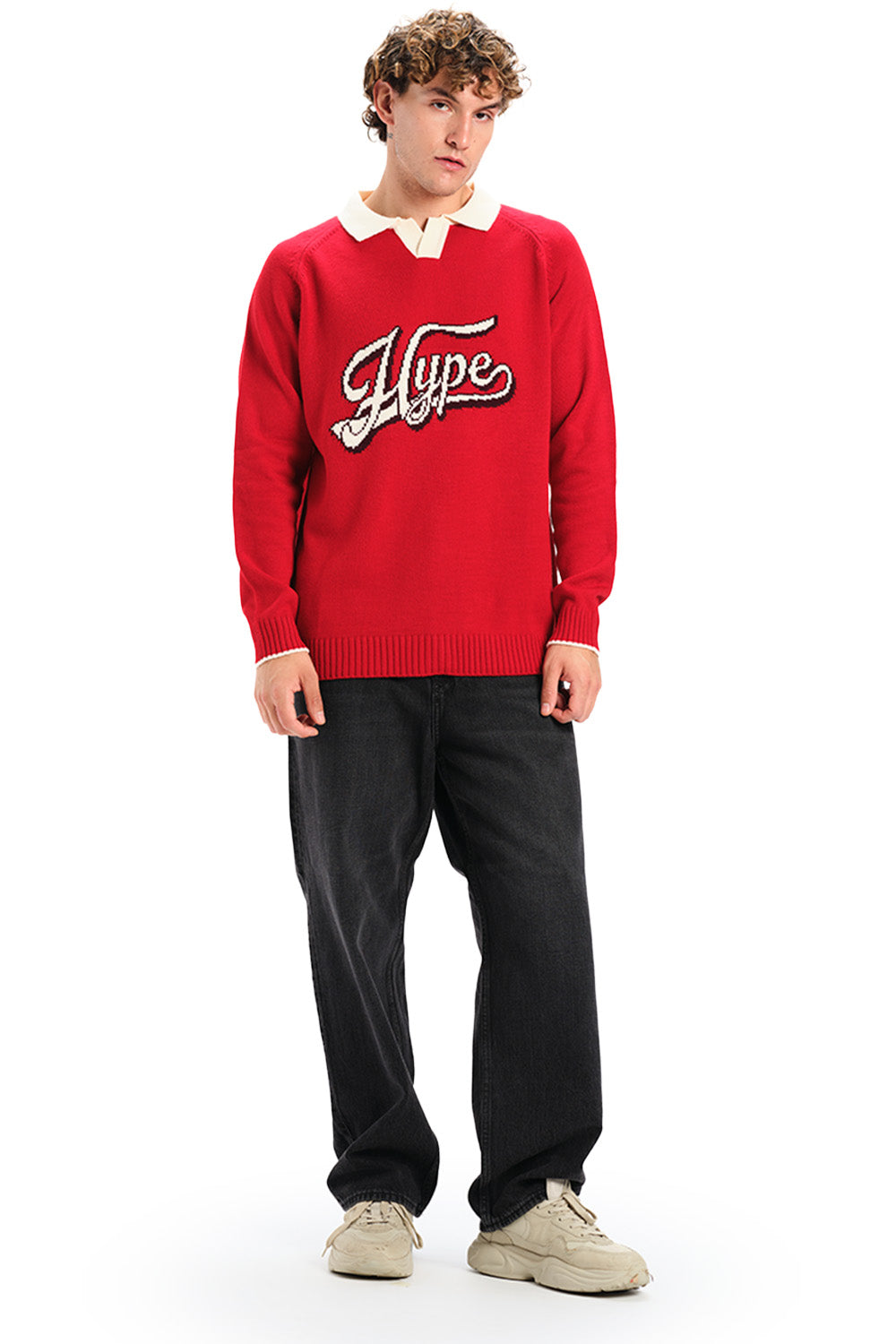 Hype Knit Full Sleeves Polo - BonkersCorner