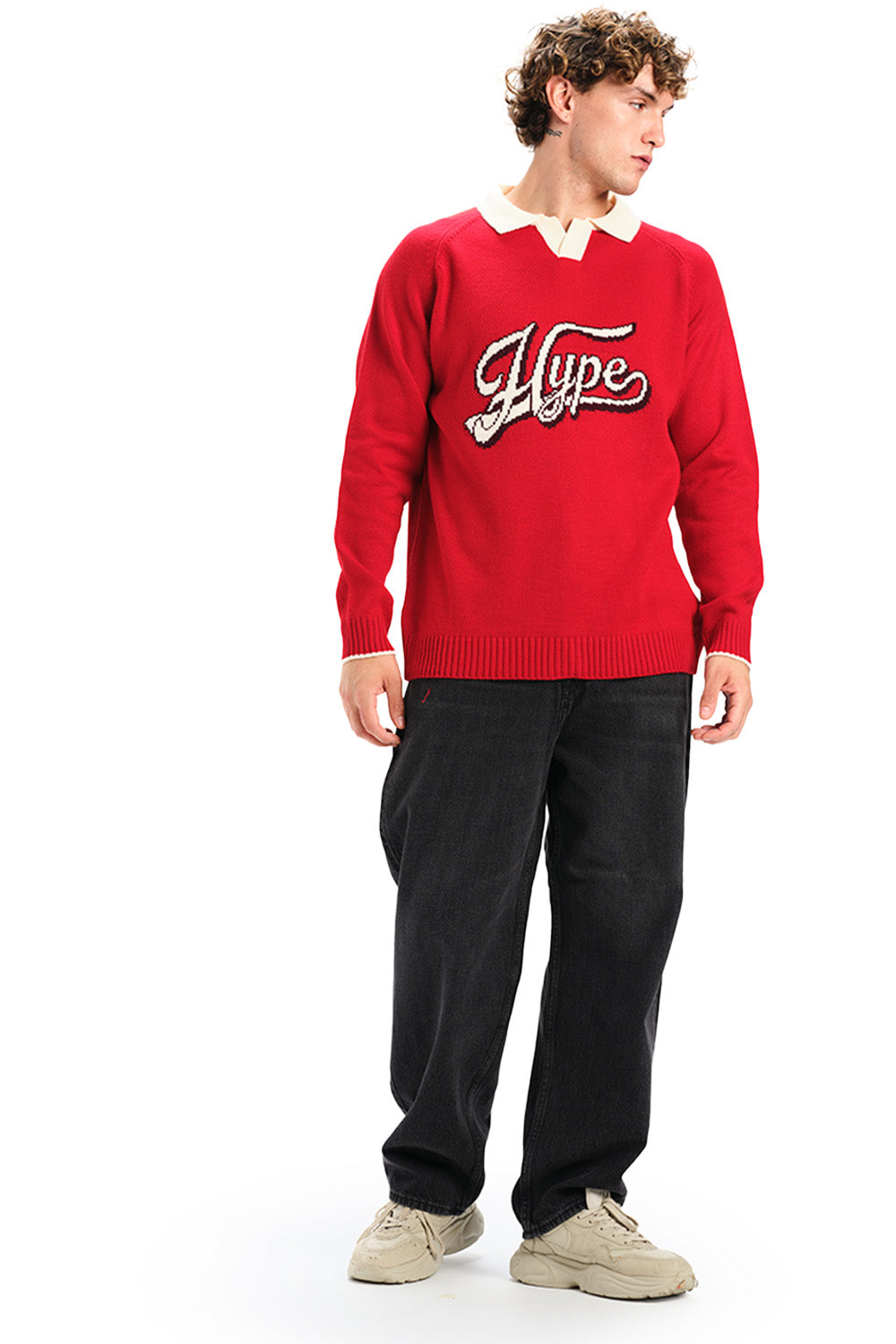 Hype Knit Full Sleeves Polo - BonkersCorner