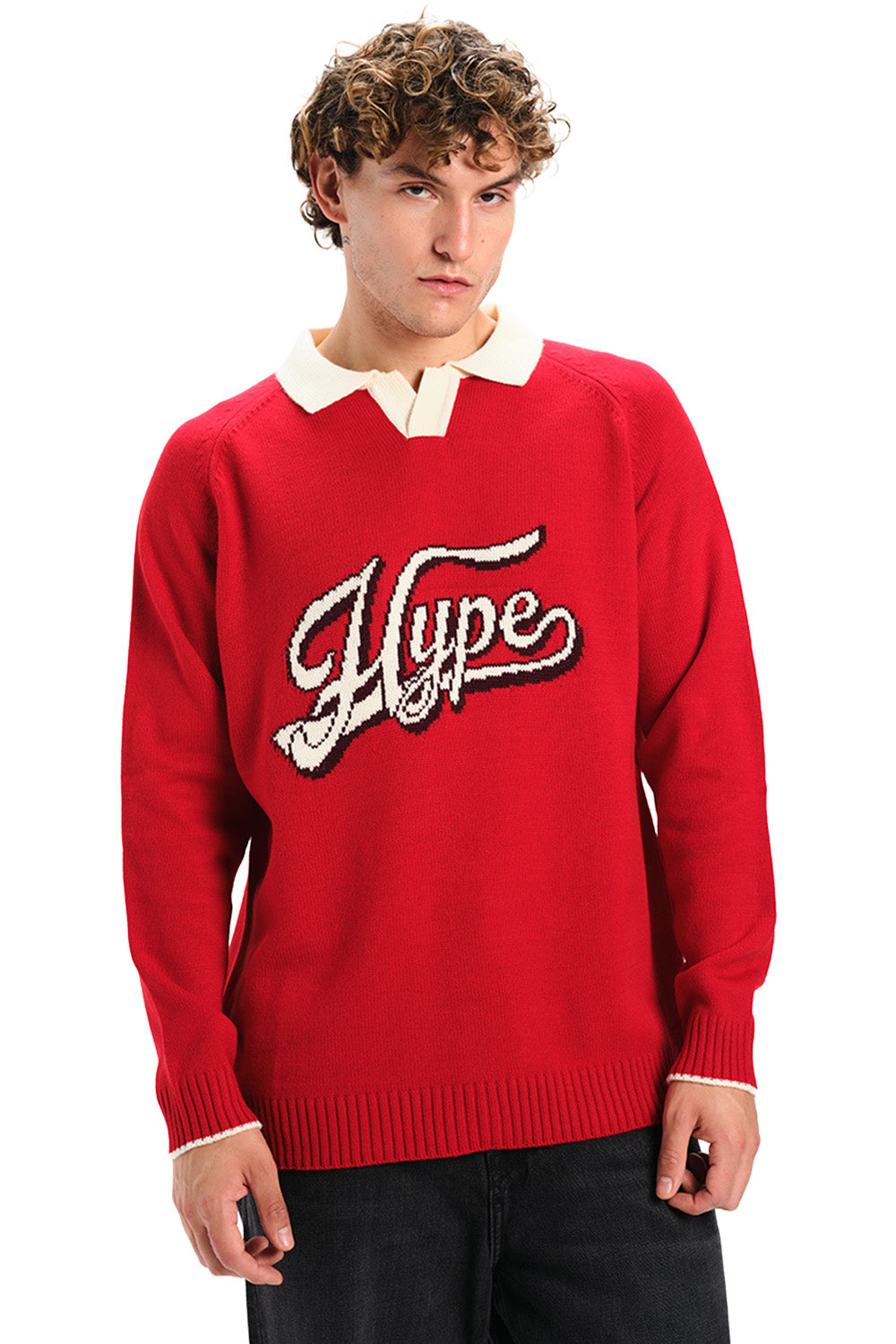 Hype Knit Full Sleeves Polo - BonkersCorner