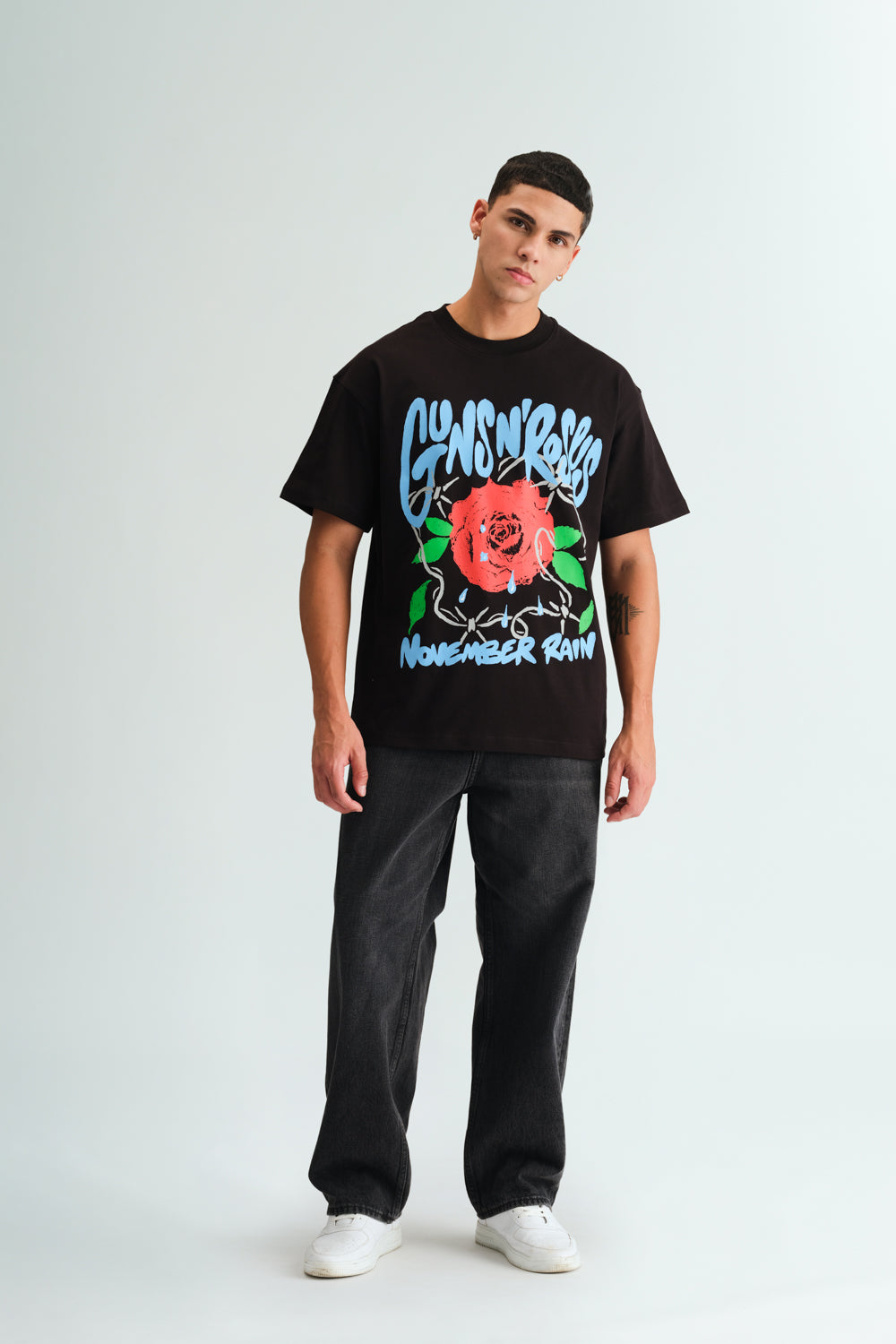 Black November Rain Oversized T-shirt - BonkersCorner