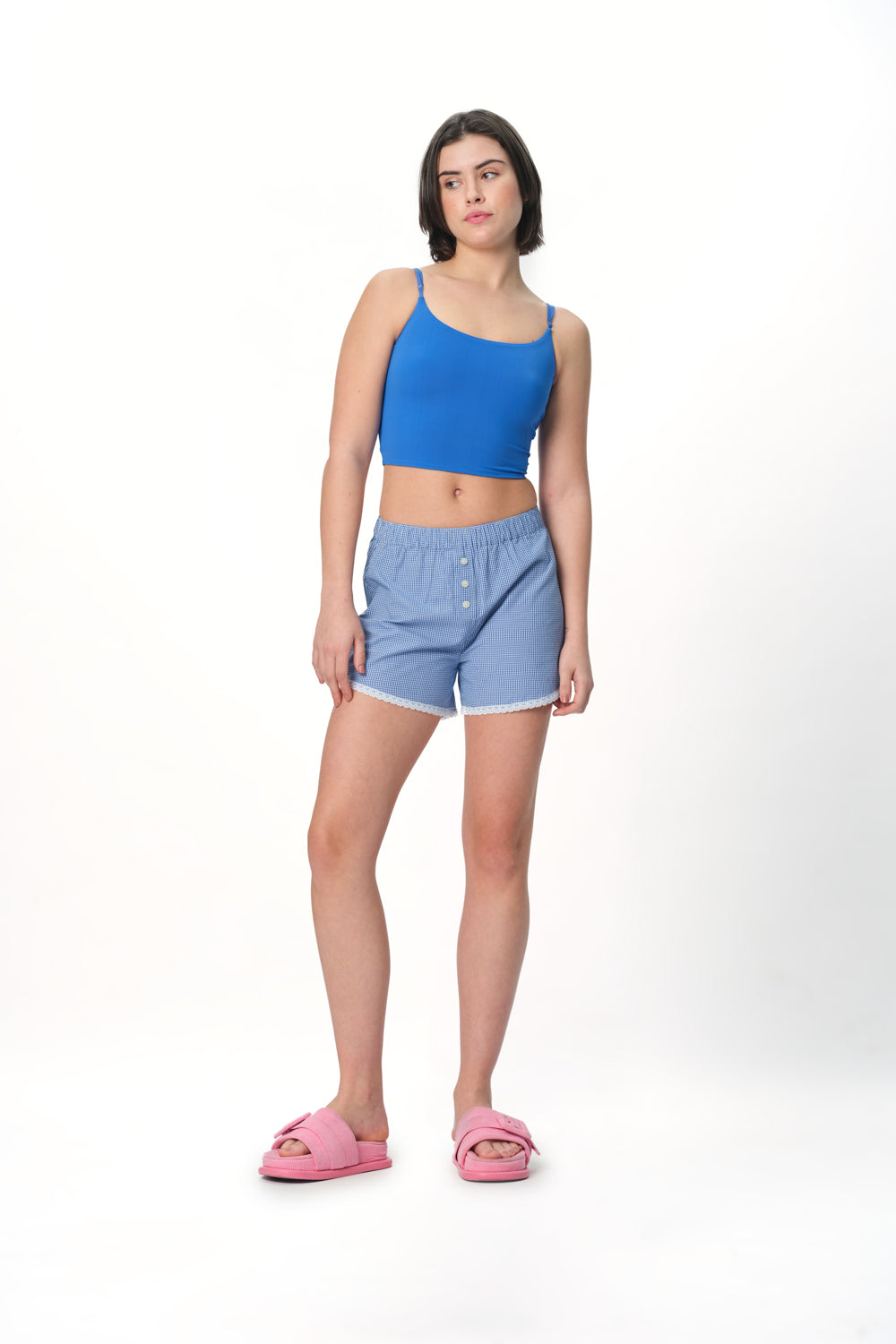 Blue Lace Trimmed Boxer Shorts - BonkersCorner