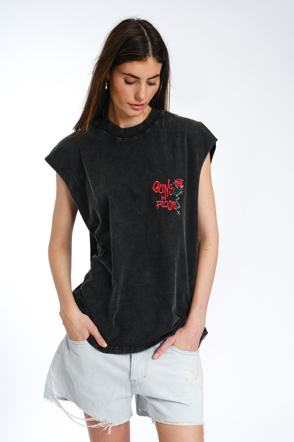 Black Guns N Roses Oversized Tank - BonkersCorner