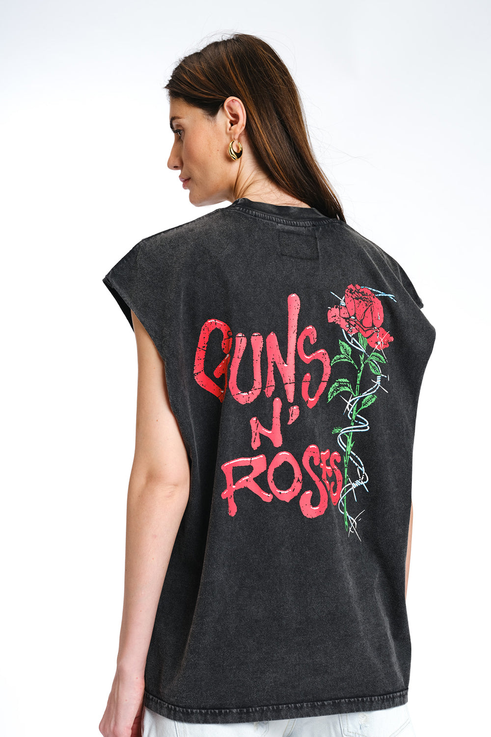 Black Guns N Roses Oversized Tank - BonkersCorner
