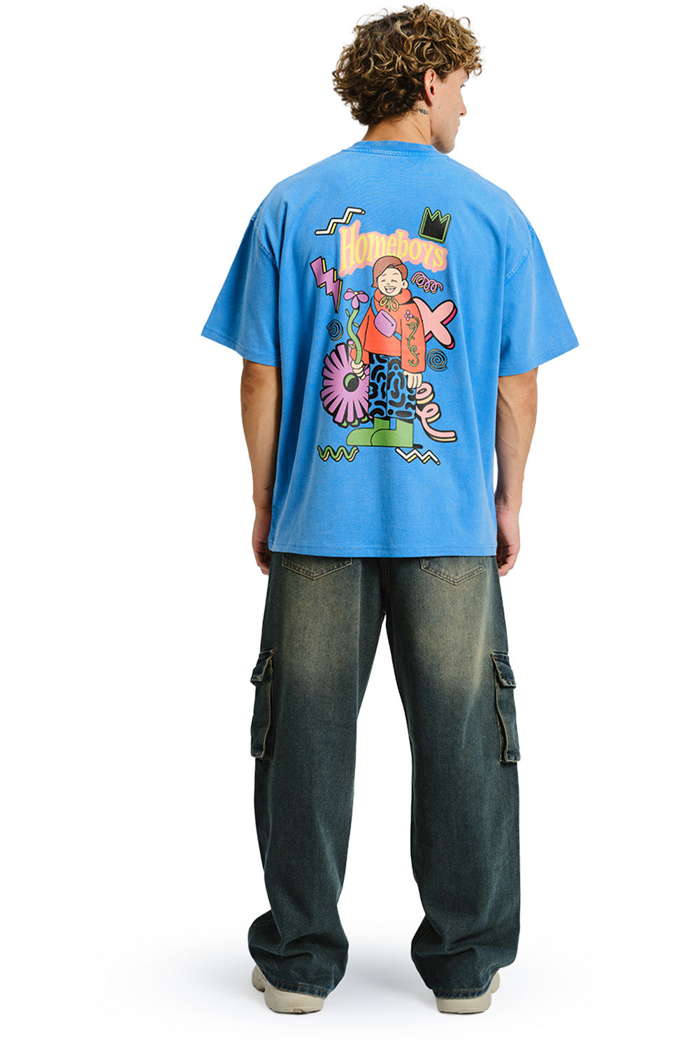 Homeboys Faded Blue Oversized T-shirt - BonkersCorner