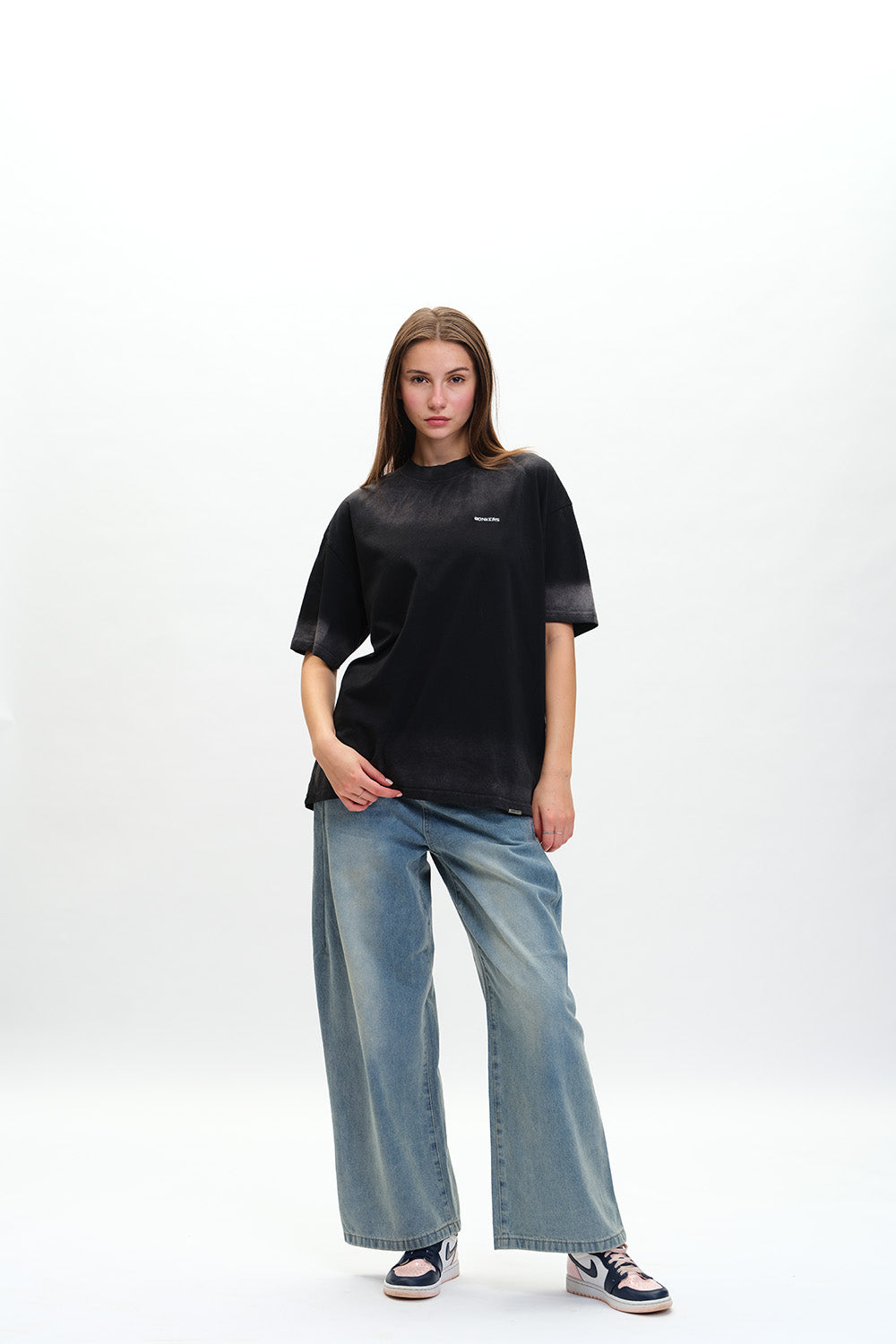 Spray Paint Effect Oversized Faded T-shirt - BonkersCorner