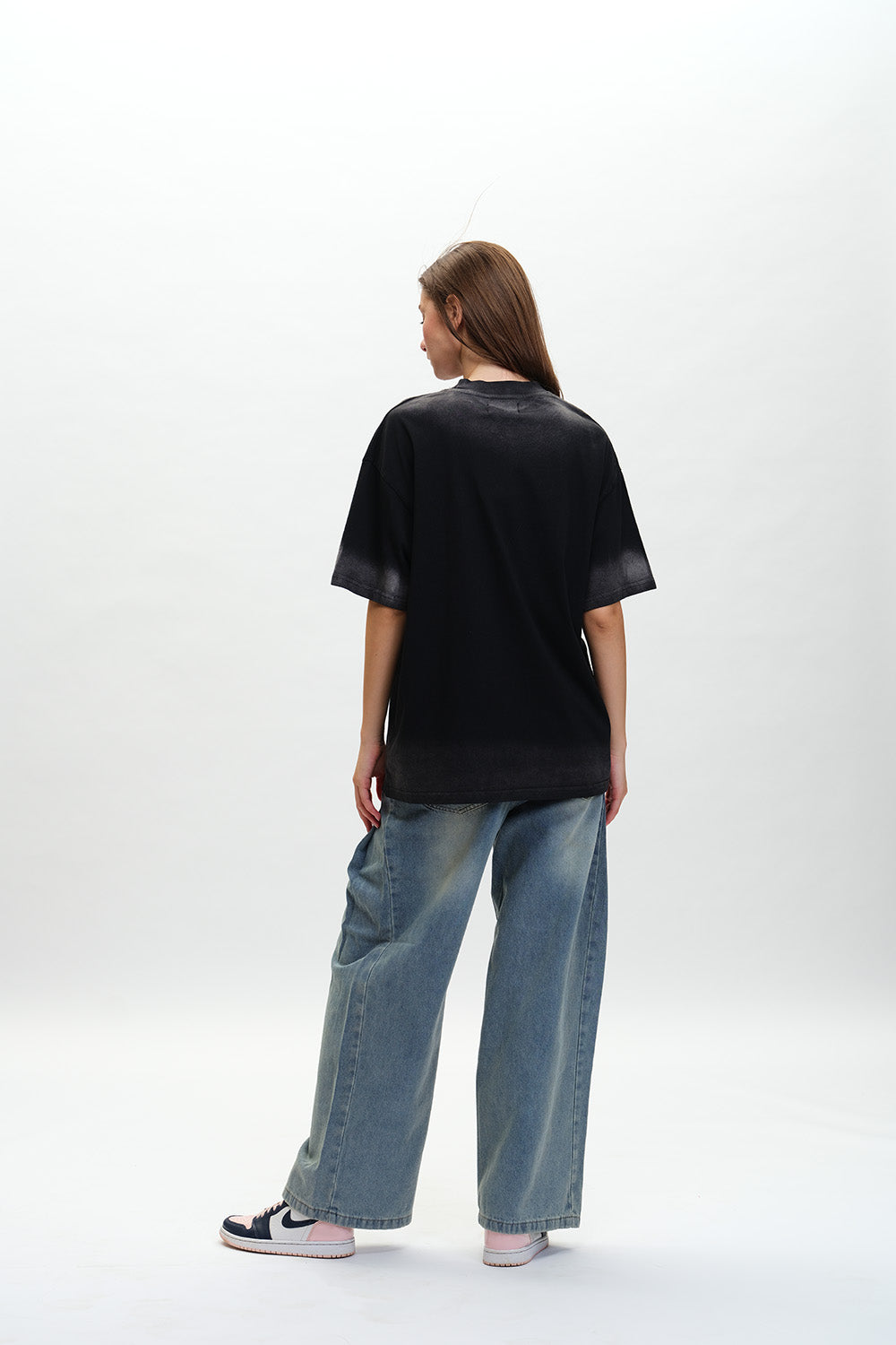 Spray Paint Effect Oversized Faded T-shirt - BonkersCorner