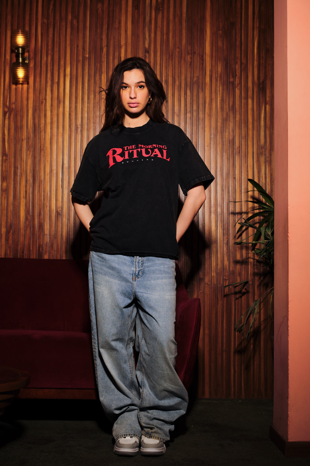 Brew It Right Faded Black Oversized T-shirt - BonkersCorner