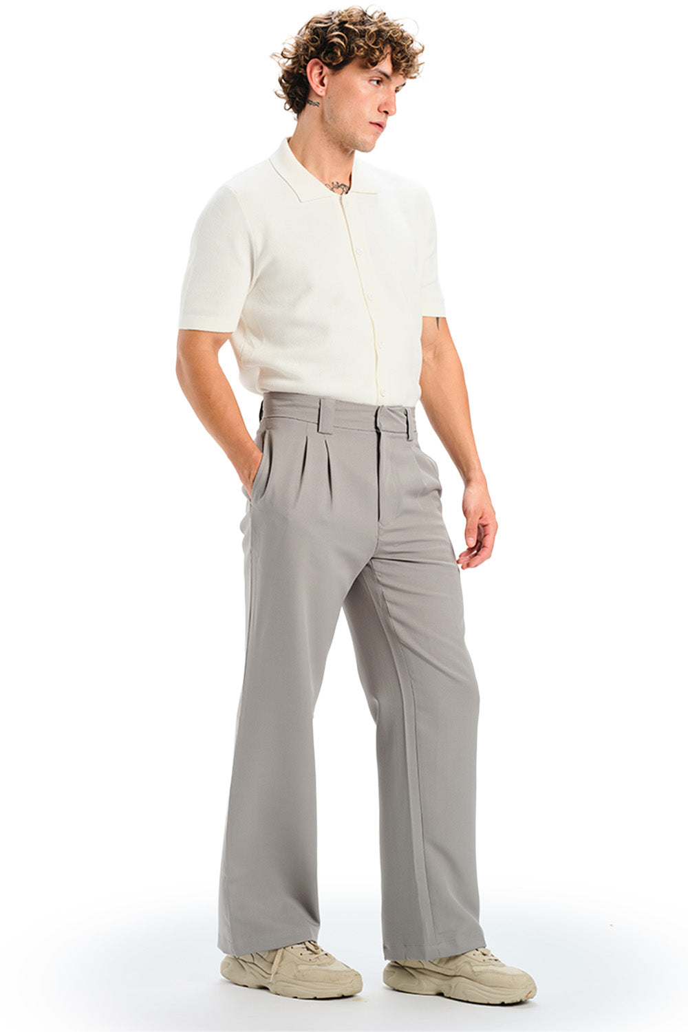 Grey Loose Fit Tailored Trouser - BonkersCorner