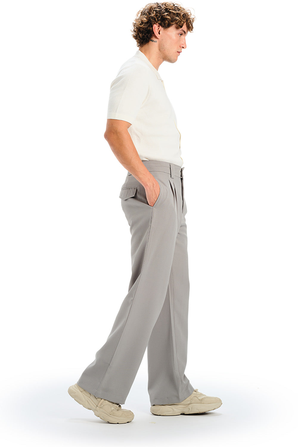 Grey Loose Fit Tailored Trouser - BonkersCorner