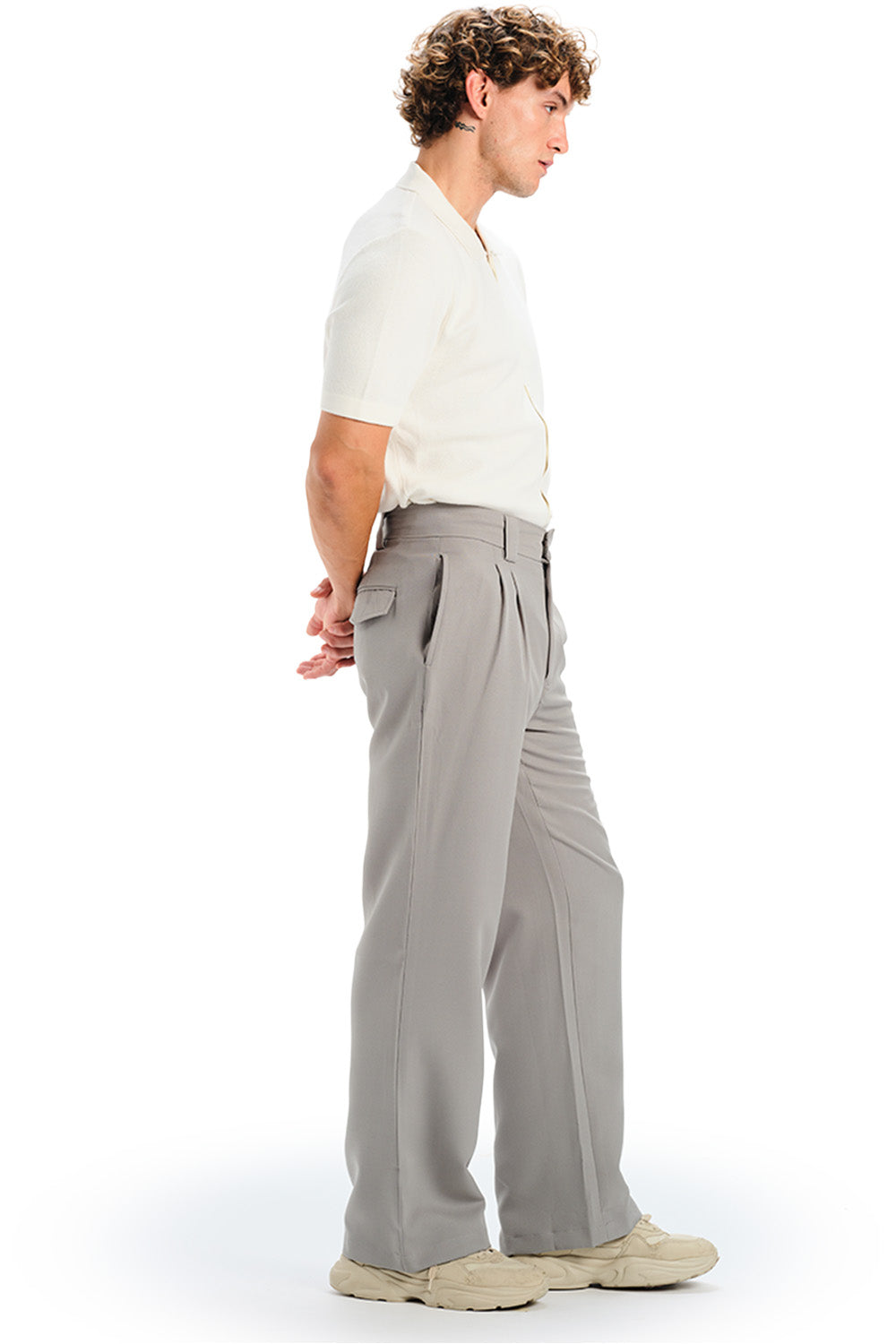 Grey Loose Fit Tailored Trouser - BonkersCorner