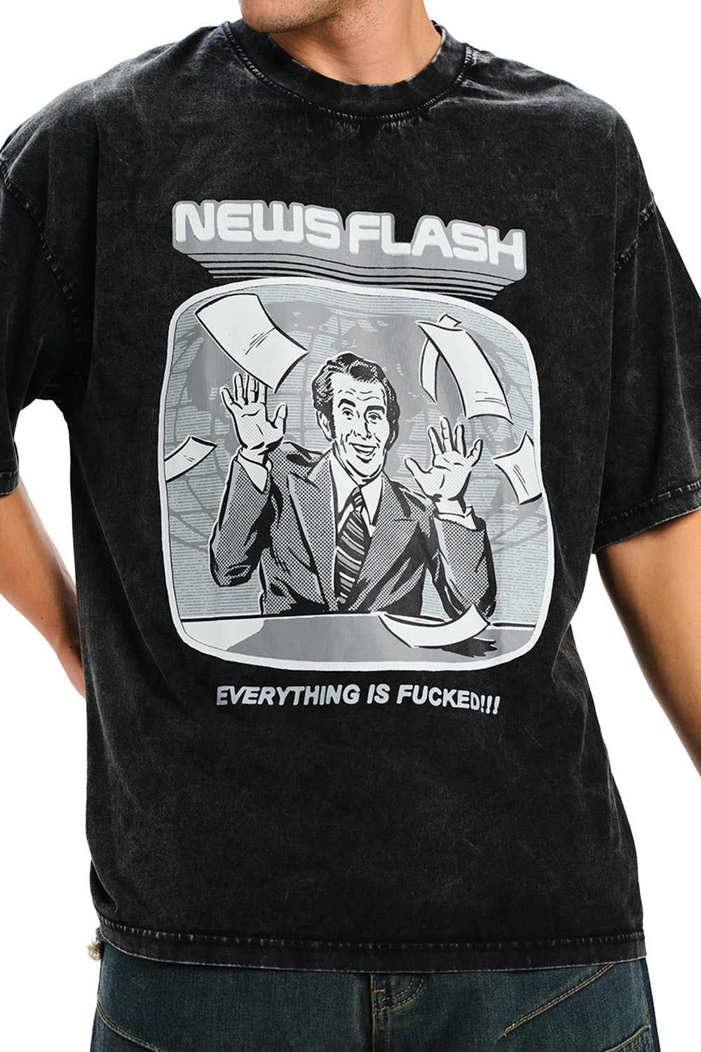 News Flash Oversized T-Shirt - BonkersCorner