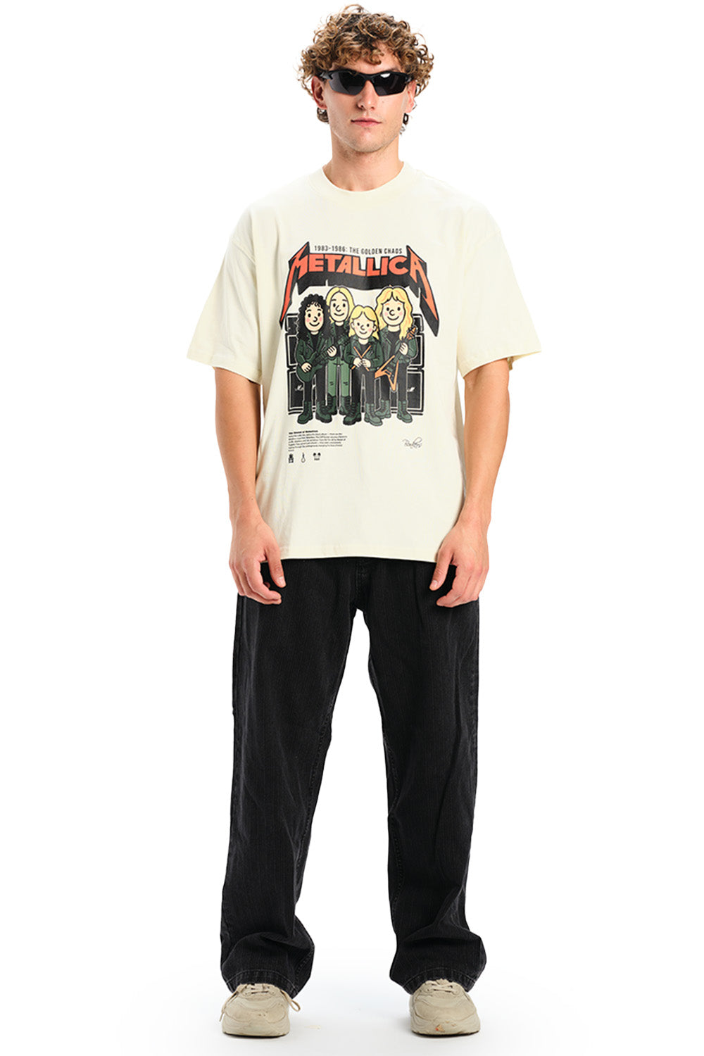 Metallica White Golden Chaos Oversized T-shirt - BonkersCorner