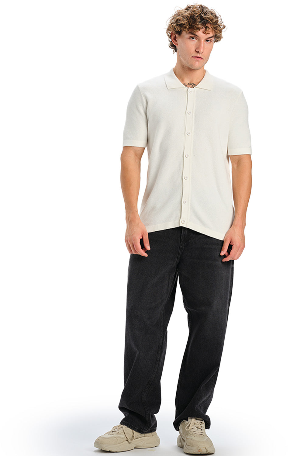 White Knit Shirt - BonkersCorner