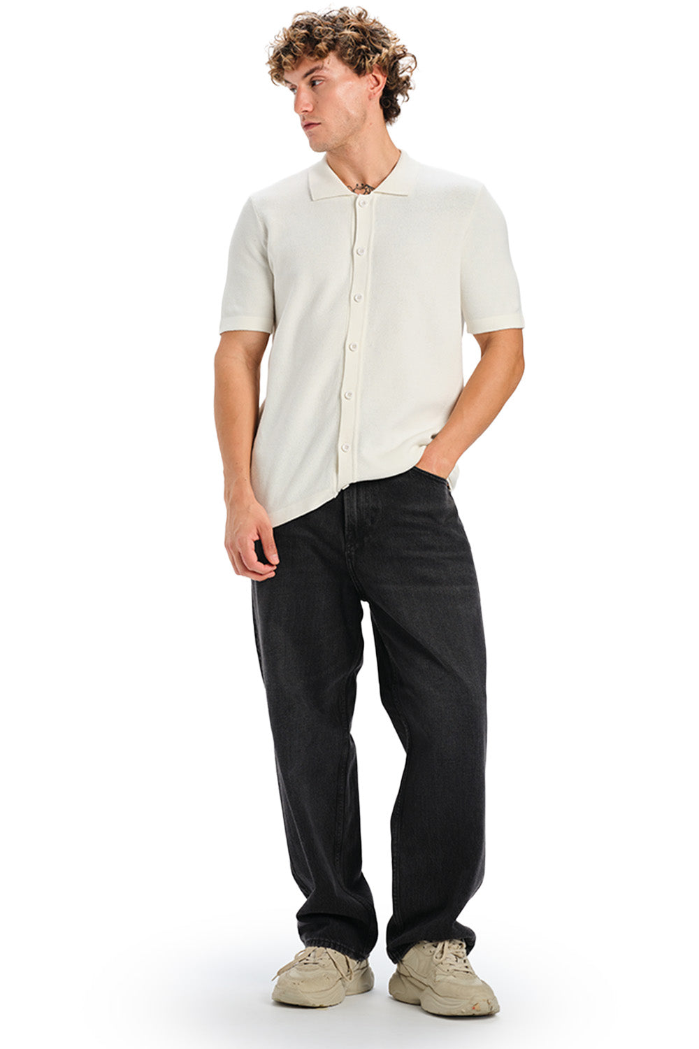 White Knit Shirt - BonkersCorner