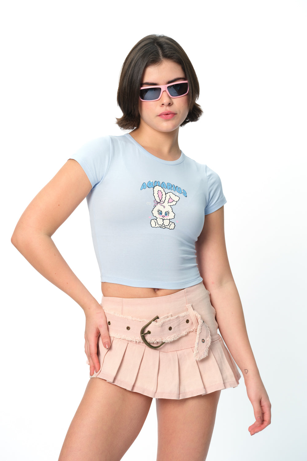 Aquarius Allure Long Length Baby Tee - BonkersCorner