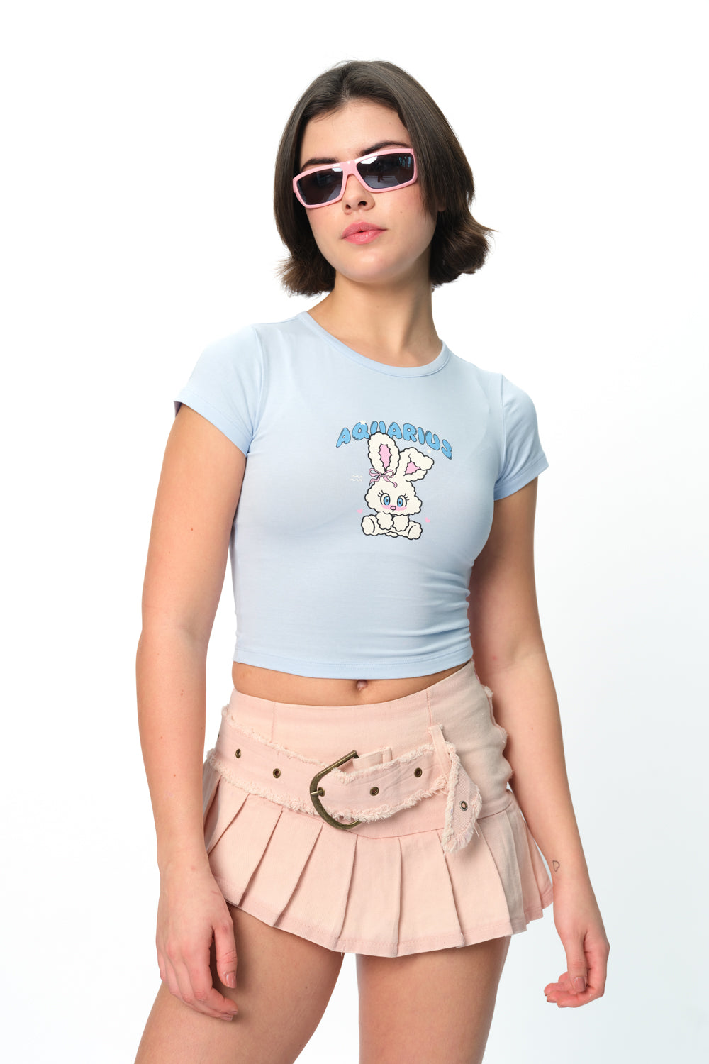 Aquarius Allure Long Length Baby Tee - BonkersCorner