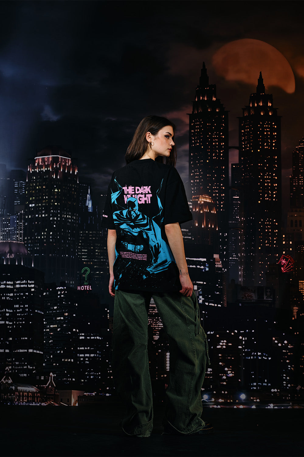 Bat In Dark Oversized T-shirt - BonkersCorner