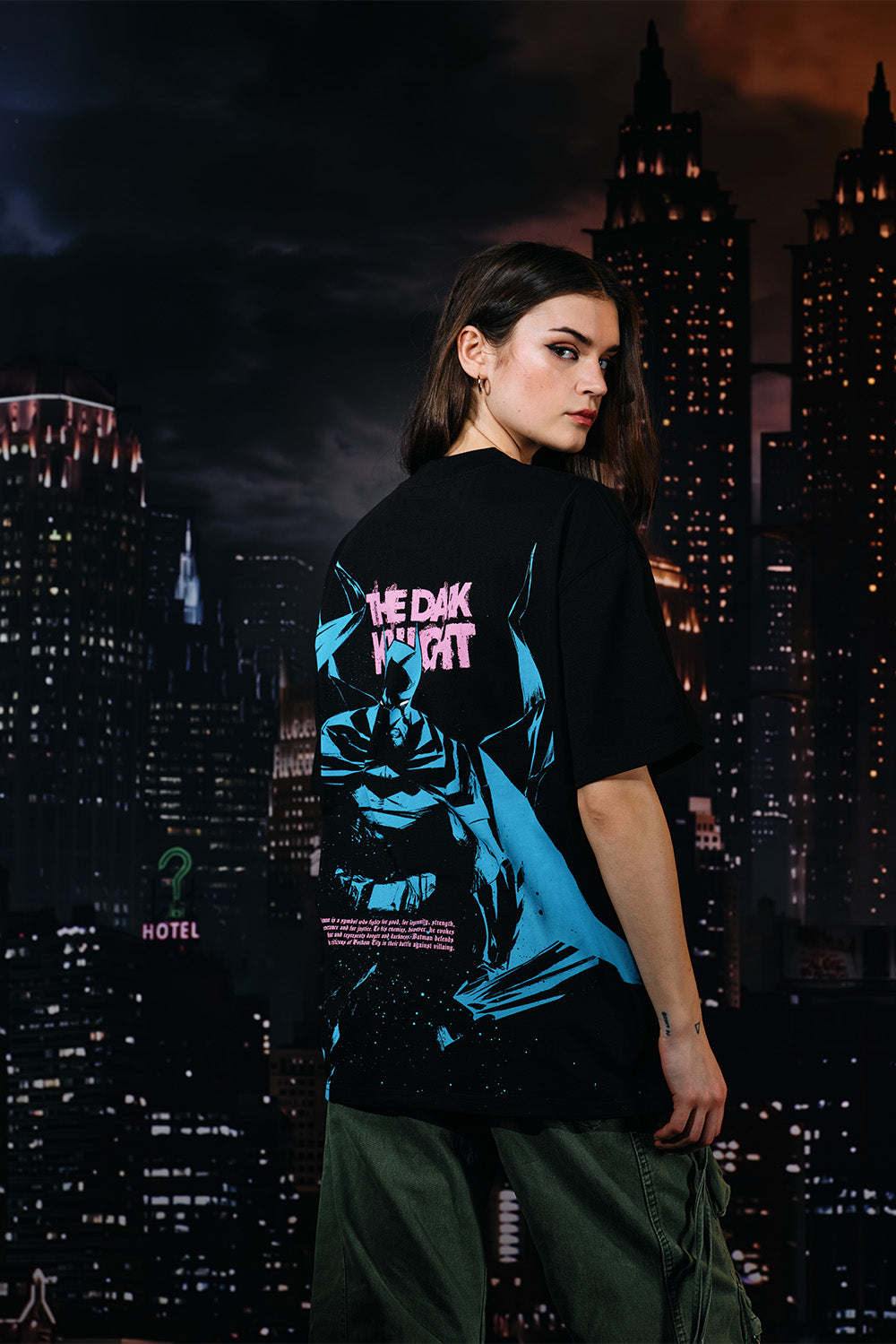 Bat In Dark Oversized T-shirt - BonkersCorner