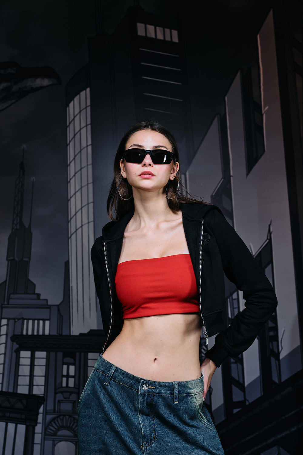 Batman Cropped Hooded Zipper - BonkersCorner